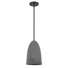 Worldwide Lighting Corp E80012-001 - Remington 1-Light Black Finish Concrete Grey Shade Pendant 8“D X 12&#34;H