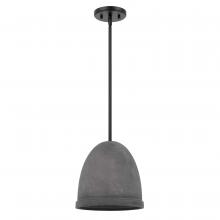 Worldwide Lighting Corp E80013-001 - Remington 1-Light Black Finish Concrete Grey Shade Pendant 10&#34;D X 10&#34;H