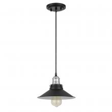 Worldwide Lighting Corp E80062-001 - Peet 1-Light Chrome & Matte Black Finish Mini Pendant 9.25“ X 9.25” X 6“