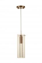 Worldwide Lighting Corp W33805MG4 - Sprite 4.5-Watt Matte Gold Finish Integrated LEd Crystal and Glass Tube Mini Pendant Ceiling Light 3