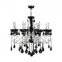 Worldwide Lighting Corp W83109C30-BL - Kronos Collection 8 Light Chrome Finish and Black Crystal Chandelier 30&#34; D x 26&#34; H Large