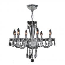 Worldwide Lighting Corp W83128C22-CL - Gatsby Collection 6 Light Chrome Finish and Clear Blown Glass Chandelier 22&#34; D x 19&#34; H Mediu