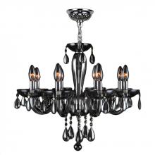 Worldwide Lighting Corp W83129C22-SM - Gatsby Collection 8 Light Chrome Finish and Smoke Blown Glass Chandelier 22&#34; D x 19&#34; H Mediu