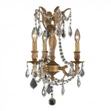 Worldwide Lighting Corp W83302FG13-CL - Windsor 3-Light French Gold Finish and Clear Crystal Mini Chandelier 13 in. Dia x 18 in. H