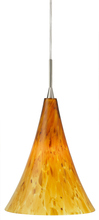 Stone Lighting PD182AMSNX3M - Pendant Belle Grande Amber Satin Nickel GY6.35 Xenon 35W Monopoint Canopy