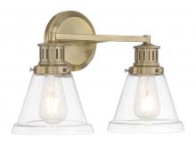 Norwell 2402-AN-CL - Alden Bath Light - Antique Brass, Clear
