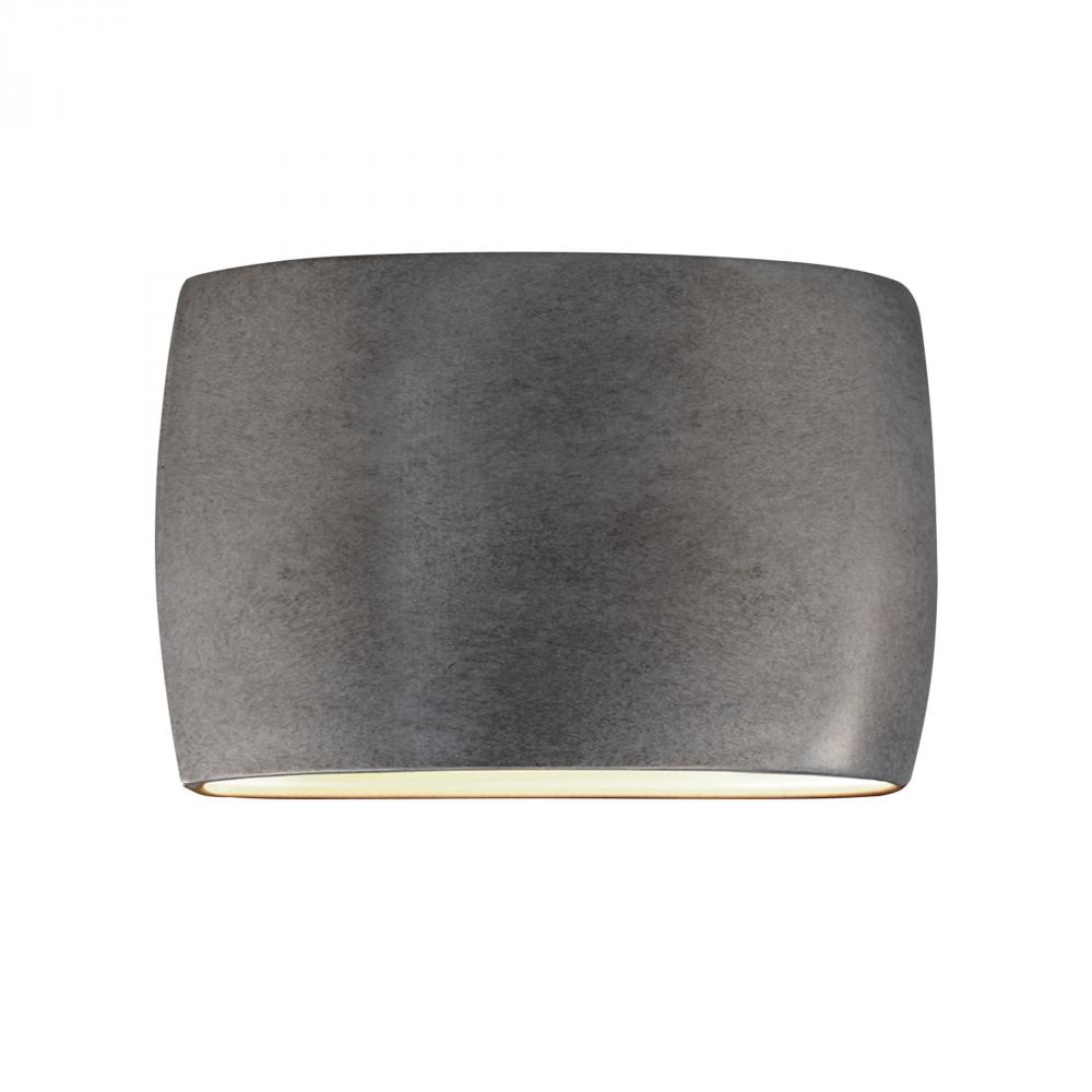Wide ADA Large Oval Outdoor LED Wall Sconce - Open Top & Bottom