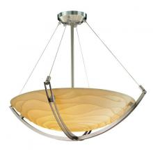 Justice Design Group PNA-9722-35-WAVE-NCKL - 24&#34; Pendant Bowl w/ Crossbar