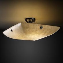 Justice Design Group CLD-9654-25-MBLK-F6 - 36" Semi-Flush Bowl w/ Concentric Circles Finials