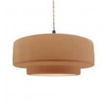 Justice Design Group CER-6545-ADOB-MBLK-BEIG-TWST-LED1-700 - Large Tier LED Pendant