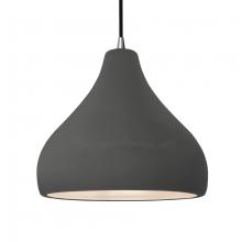 Justice Design Group CER-6565-GRY-NCKL-BKCD - Large Droplet 1-Light Pendant