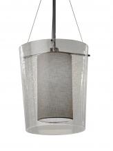 Justice Design Group FAB-8010-GRAY-NCKL-LED1-700 - Amani 1-Light LED Center Drum Pendant