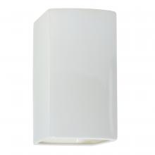 Justice Design Group CER-0950W-WHT-LED1-1000 - Large LED Rectangle - Closed Top (Outdoor)