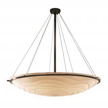 Justice Design Group PNA-9699-35-WAVE-DBRZ - 60" Round Pendant Bowl w/ Ring