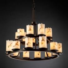 Justice Design Group FAL-8767-12-DBRZ - Dakota 21-Light 2-Tier Ring Chandelier