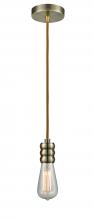 Innovations Lighting 100AB-10CR-5AB - Gatsby - 1 Light - 2 inch - Antique Brass - Cord hung - Mini Pendant