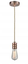 Innovations Lighting 100AC-10RE-5AC - Gatsby - 1 Light - 2 inch - Antique Copper - Cord hung - Mini Pendant