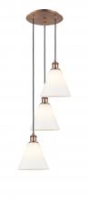 Innovations Lighting 113B-3P-AC-GBC-81 - Berkshire - 3 Light - 15 inch - Antique Copper - Cord Hung - Multi Pendant