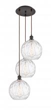 Innovations Lighting 113B-3P-OB-G1215-10 - Athens Water Glass - 3 Light - 17 inch - Oil Rubbed Bronze - Cord hung - Multi Pendant