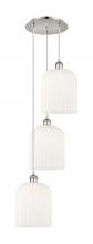 Innovations Lighting 113B-3P-PN-G559-8GWH - Bridal Veil - 3 Light - 12 inch - Polished Nickel - Cord Hung - Multi Pendant