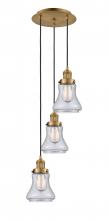 Innovations Lighting 113F-3P-BB-G194 - Bellmont - 3 Light - 13 inch - Brushed Brass - Cord hung - Multi Pendant