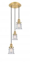 Innovations Lighting 113F-3P-SG-G184S - Canton - 3 Light - 12 inch - Satin Gold - Cord hung - Multi Pendant