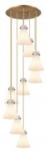 Innovations Lighting 119-410-1PS-BB-G411-8WH - Newton Cone - 9 Light - 22 inch - Brushed Brass - Multi Pendant
