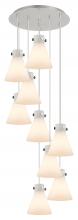 Innovations Lighting 119-410-1PS-PN-G411-8WH - Newton Cone - 9 Light - 22 inch - Polished Nickel - Multi Pendant