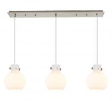 Innovations Lighting 123-410-1PS-SN-G410-8WH - Newton Sphere - 3 Light - 40 inch - Brushed Satin Nickel - Cord hung - Linear Pendant