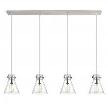 Innovations Lighting 124-410-1PS-PN-G411-8SDY - Newton Cone - 4 Light - 52 inch - Polished Nickel - Linear Pendant
