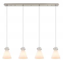 Innovations Lighting 124-410-1PS-SN-G411-8WH - Newton Cone - 4 Light - 52 inch - Brushed Satin Nickel - Linear Pendant