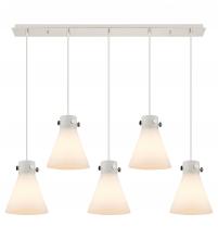 Innovations Lighting 125-410-1PS-PN-G411-8WH - Newton Cone - 5 Light - 40 inch - Polished Nickel - Linear Pendant