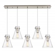 Innovations Lighting 125-410-1PS-SN-G411-8SDY - Newton Cone - 5 Light - 40 inch - Brushed Satin Nickel - Linear Pendant
