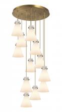 Innovations Lighting 126-410-1PS-BB-G411-8WH - Newton Cone - 12 Light - 27 inch - Brushed Brass - Multi Pendant