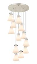 Innovations Lighting 126-410-1PS-PN-G411-8WH - Newton Cone - 12 Light - 27 inch - Polished Nickel - Multi Pendant