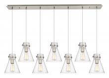 Innovations Lighting 127-410-1PS-SN-G411-8SDY - Newton Cone - 7 Light - 52 inch - Brushed Satin Nickel - Linear Pendant