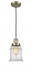 Innovations Lighting 201C-AB-G184 - Canton - 1 Light - 6 inch - Antique Brass - Cord hung - Mini Pendant