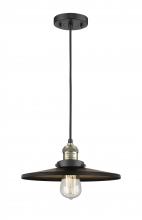 Innovations Lighting 201C-BAB-MFR-BK-12 - Appalachian - 1 Light - 12 inch - Black Antique Brass - Cord hung - Mini Pendant