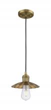 Innovations Lighting 201C-BB-M17-BB - Scallop - 1 Light - 8 inch - Brushed Brass - Cord Hung - Mini Pendant