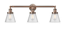 Innovations Lighting 205-AC-G64 - Cone - 3 Light - 30 inch - Antique Copper - Bath Vanity Light