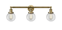 Innovations Lighting 205-BB-G202-6 - Beacon - 3 Light - 30 inch - Brushed Brass - Bath Vanity Light