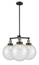 Innovations Lighting 207-BAB-G204-10 - Beacon - 3 Light - 24 inch - Black Antique Brass - Stem Hung - Chandelier