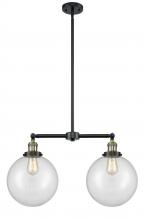 Innovations Lighting 209-BAB-G202-10 - Beacon - 2 Light - 25 inch - Black Antique Brass - Stem Hung - Island Light