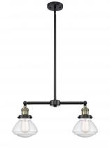 Innovations Lighting 209-BAB-G324 - Olean - 2 Light - 22 inch - Black Antique Brass - Stem Hung - Island Light