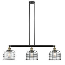 Innovations Lighting 213-BAB-G74-CE - Bell Cage - 3 Light - 42 inch - Black Antique Brass - Stem Hung - Island Light