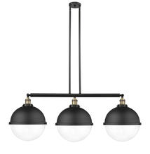 Innovations Lighting 213-BAB-HFS-122-BK - Hampden - 3 Light - 45 inch - Black Antique Brass - Stem Hung - Island Light