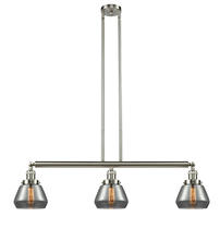 Innovations Lighting 213-SN-G173 - Fulton - 3 Light - 39 inch - Brushed Satin Nickel - Stem Hung - Adjustable Island Light