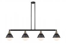 Innovations Lighting 214-BAB-HFS-61-BK - Hampden - 4 Light - 52 inch - Black Antique Brass - Stem Hung - Island Light