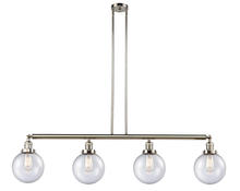 Innovations Lighting 214-PN-G204-8 - Beacon - 4 Light - 53 inch - Polished Nickel - Stem Hung - Island Light