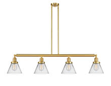 Innovations Lighting 214-SG-G42 - Cone - 4 Light - 52 inch - Satin Gold - Stem Hung - Island Light